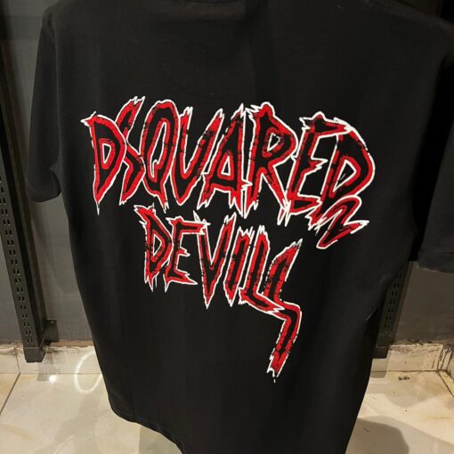 Dsquared2 Black Devil Print TShirt - Image 3