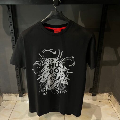 HUGO DINKERTON Print Black Tshirt