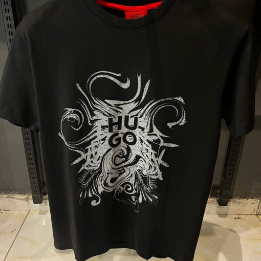 HUGO DINKERTON Print Black Tshirt - Image 2