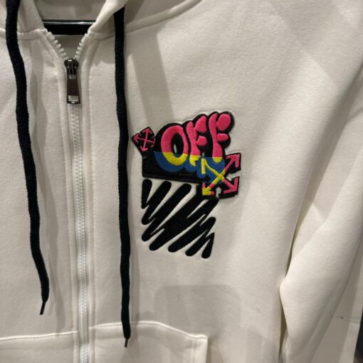 OFF WHITE Mix White Over Sized Hoodie - Image 2