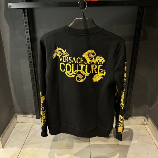 VERSACE JEANS COUTURE COTTON SWEATSHIRT WITH LOGO PRINT - Image 2