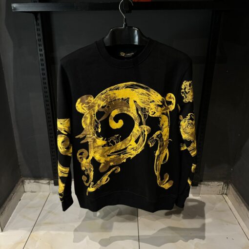 VERSACE JEANS COUTURE COTTON SWEATSHIRT WITH LOGO PRINT