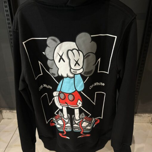 Off White Kaws x Uniqlo UT Graphic Black Hoodie - Image 3