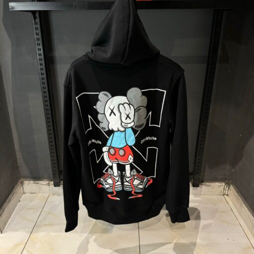 Off White Kaws x Uniqlo UT Graphic Black Hoodie - Image 2