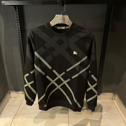 Burberry TShirt Mens Black Cotton With Geometric Print