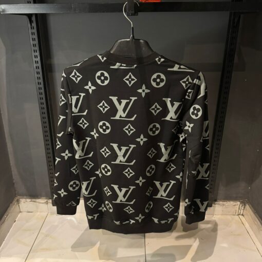 Louis Vuitton Full Monogram Jacquard Crewneck Sweatshirt Black - Image 2