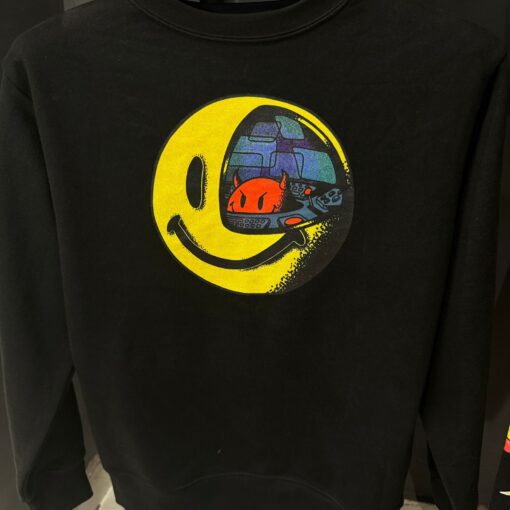 MARKET Smiley Conflicted Sweatpants in Black - Image 3