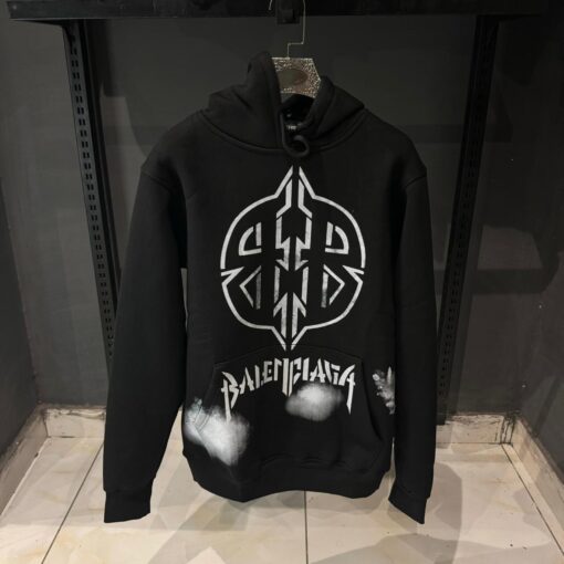 Balenciaga Metal BB cotton fleece hoodie