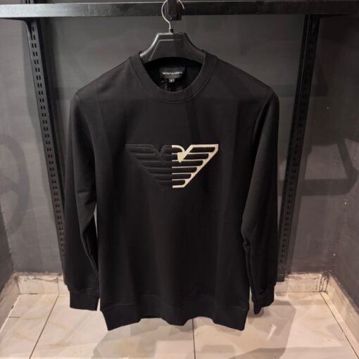 ARMANI SWEATSHIRT WITH EMBOSSED OVERSIZED EAGLE