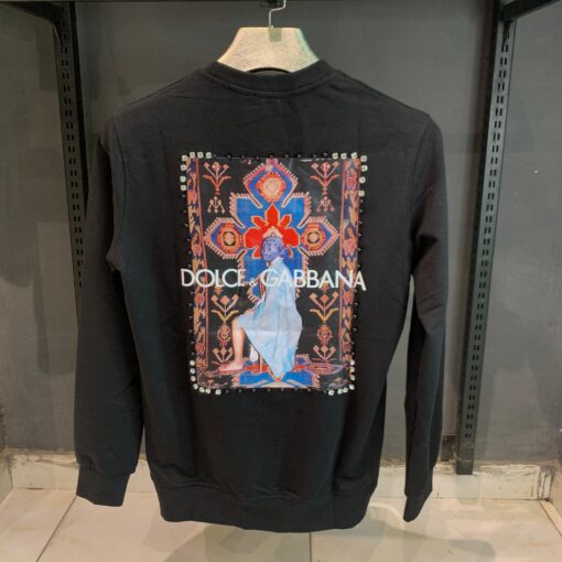 D&G Black Sweatshirt with Crown Patch & Colored Print - Image 2