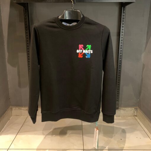 OffWhite Colorful Kaws Graphic Black Sweatshirt