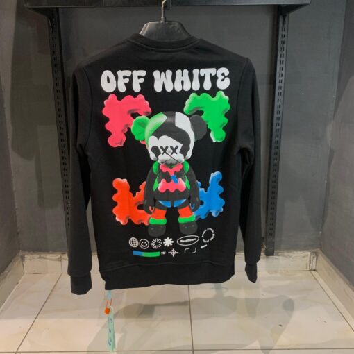 OffWhite Colorful Kaws Graphic Black Sweatshirt - Image 2