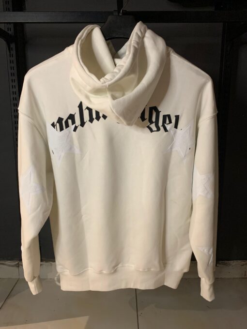 Palm Angels OffWhite Hoodie with black letters - Image 2