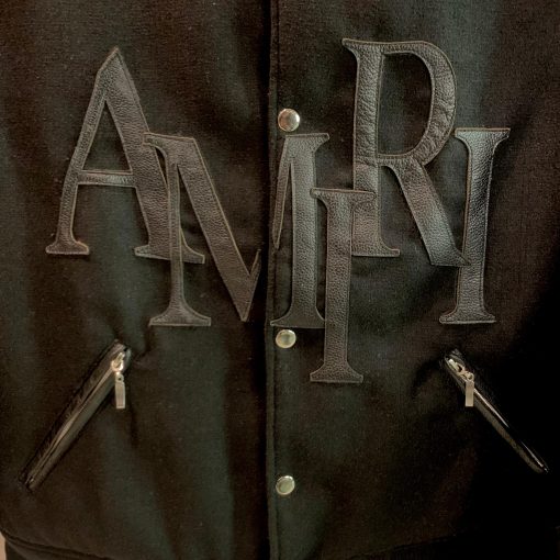 AMIRI Leather Logo Varsity Jacket - Image 2