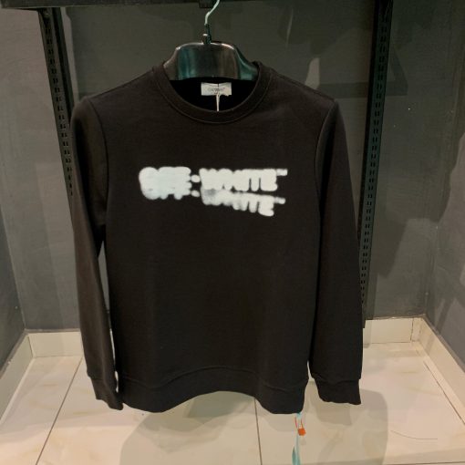 OffWhite Faded Logo Print Sweatshirt with Cross on Back