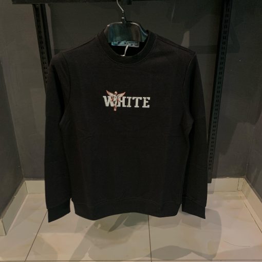 OffWhite Black Sweatshirt Angel Design