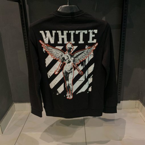 OffWhite Black Sweatshirt Angel Design - Image 3