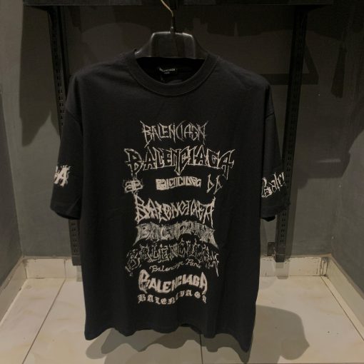 Balenciaga Metal logo Black Tshirt