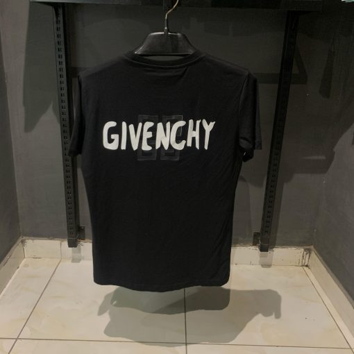 Givenchy Striped Black Tshirt with Back Logo - Image 2