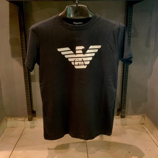 Emporio Armani Black TShirt with Eagle Logo