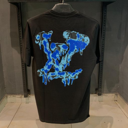 Louis Vuitton Black TShirt with Front Blue Print - Image 2