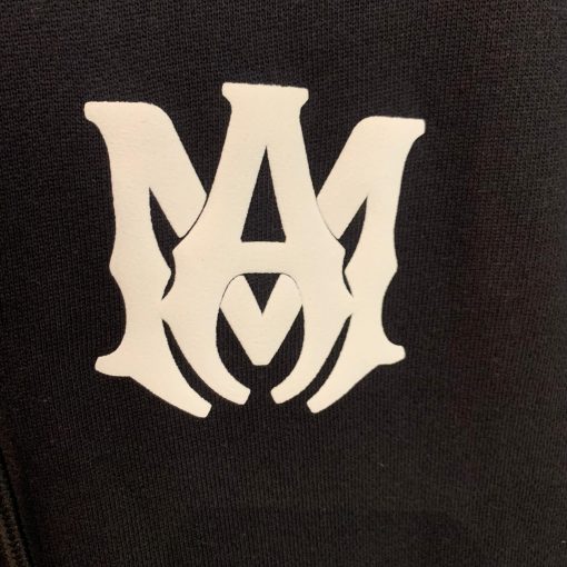 Amiri Black hoodie front White logo and back letters - Image 3