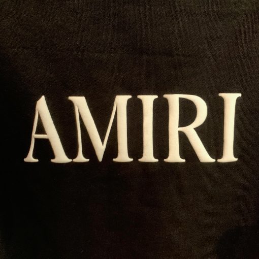 Amiri Black hoodie front White logo and back letters - Image 4