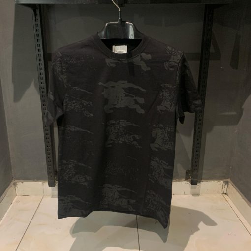 Burberry Black TShirt with Horse Pattern