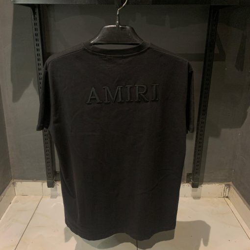 Amiri Black TShirt with Black Amiri Letters