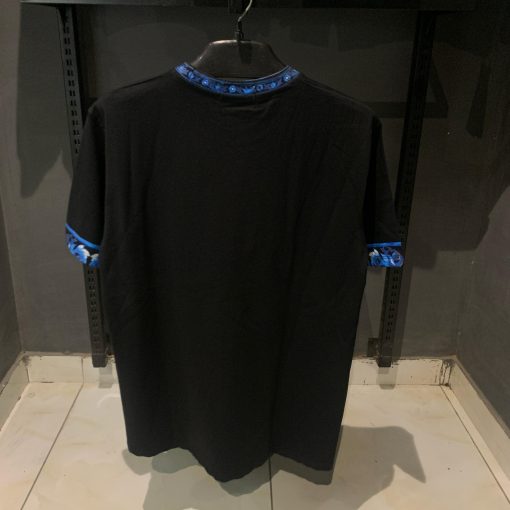 Dolce and Gabbana Black TShirt with Blue Front Logo - Image 2