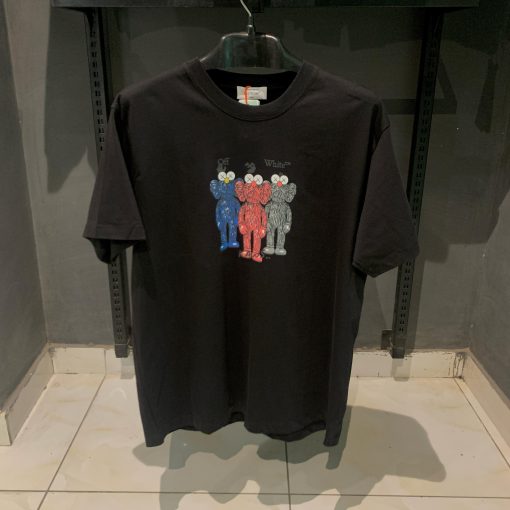 Offwhite kaws printing black tshirt