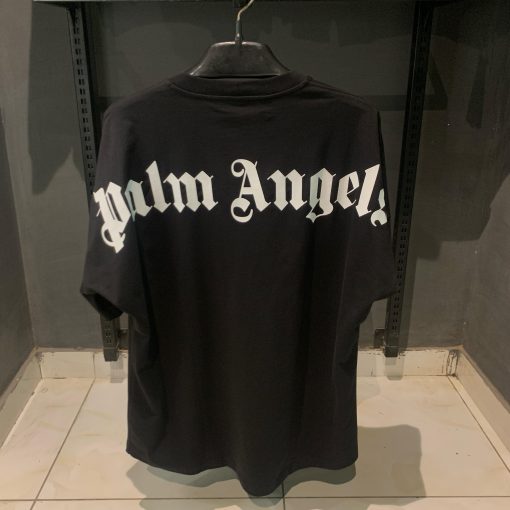 Palm Angel oversized Neck Letters Black Tshirt - Image 2