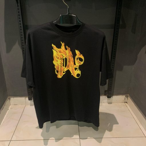 Palm Angel Burning front Logo black tshirt