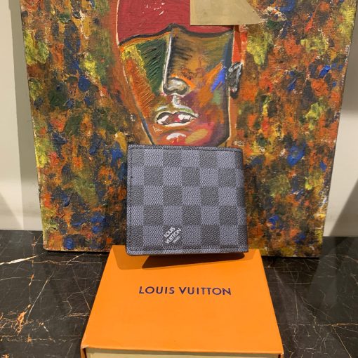 Louis Vuitton Grey Black Logo Wallet - Image 3