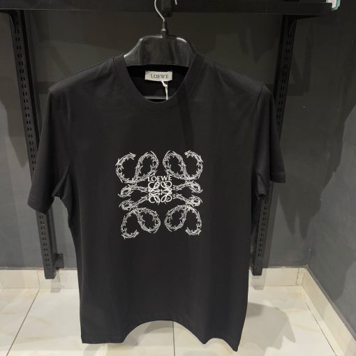 Loewe Black TShirt with Front Logo