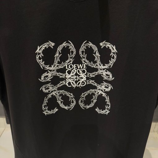 Loewe Black TShirt with Front Logo - Image 2