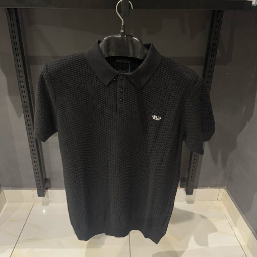 Prada Black Structured Polo Tshirt