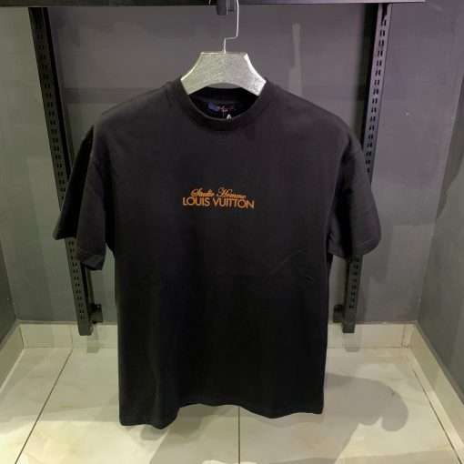 Louis Vuitton black tshirt with orange letters