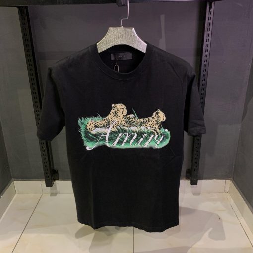 Amiri Black Front Tiger Print Tshirt