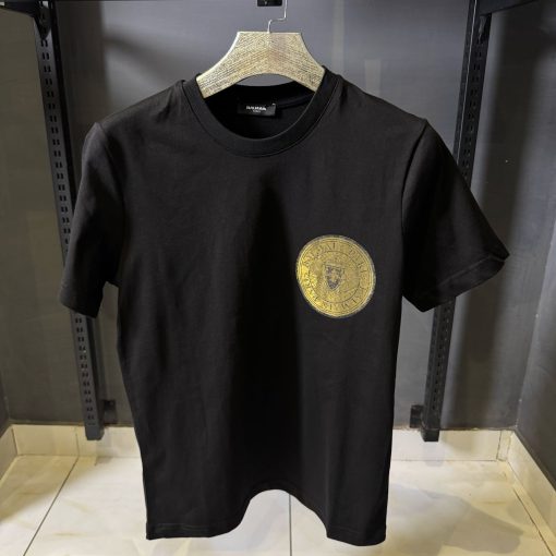 Balmain - Boys Black Cotton Coin Logo T-Shirt