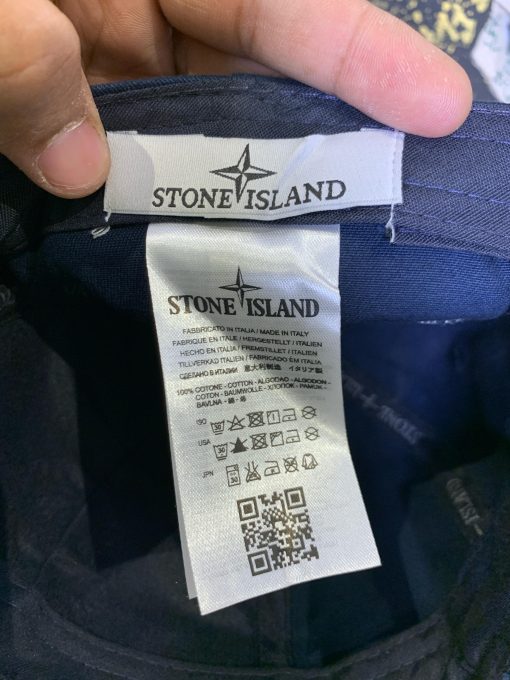Stone Island Logo cap in Blu Marine - Image 3