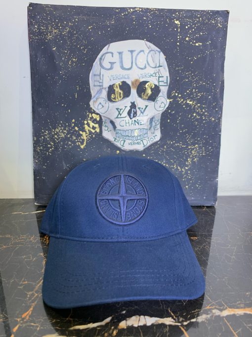 Stone Island Logo cap in Blu Marine