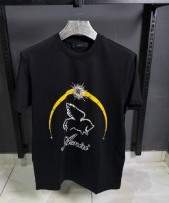 Amiri Crystal Pegasus T Shirt in Black
