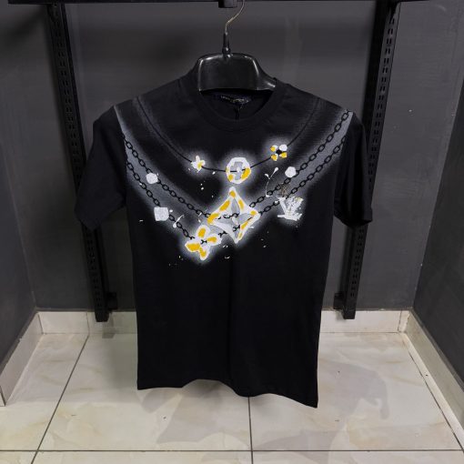 Louis Vuitton Front Logo Black T Shirt