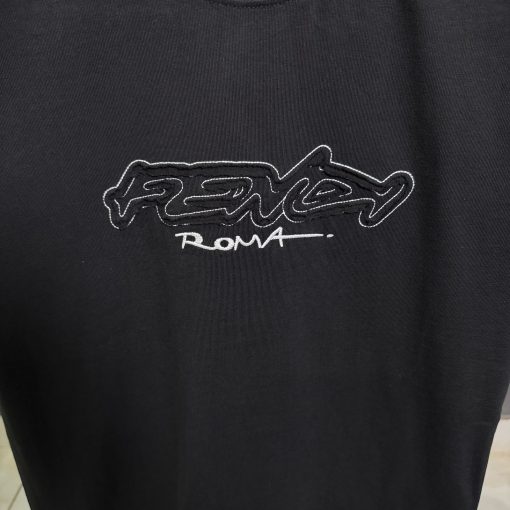 Fendi  Embroidered  black T Shirt - Image 2