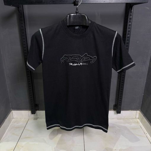 Fendi  Embroidered  black T Shirt