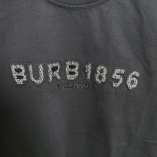 Burberry Embroidered Black T Shirt - Image 3