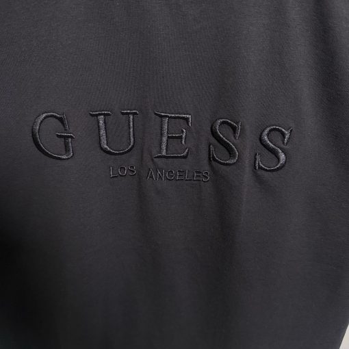 GUESS Embroidered Logo Black T Shirt - Image 2