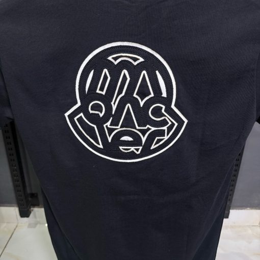 Moncler Front Logo Patch Black T Shirt - Image 3