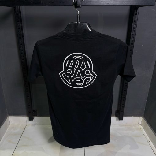 Moncler Front Logo Patch Black T Shirt - Image 2